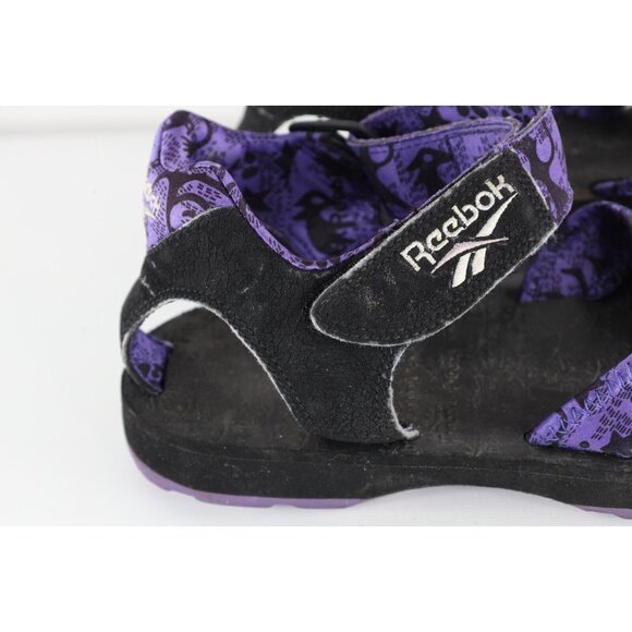 Vintage 90s Reebok Mens 10 Distressed Spell Out Strap Sandals Geometric Purple main image 4